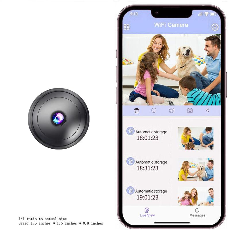 A3 Only 0.9 Inch Hidden Camera with Audio/Video Mini Small Spy Cameras for Home Indoor Use Cam Night Vision and Motion Detection Baby Monitor Wireless Outdoor Nanny Espias Ocultas 360° Wifi Security Secret 2 Clock Wifi Micro Bedroom Pequeñas Surveillance