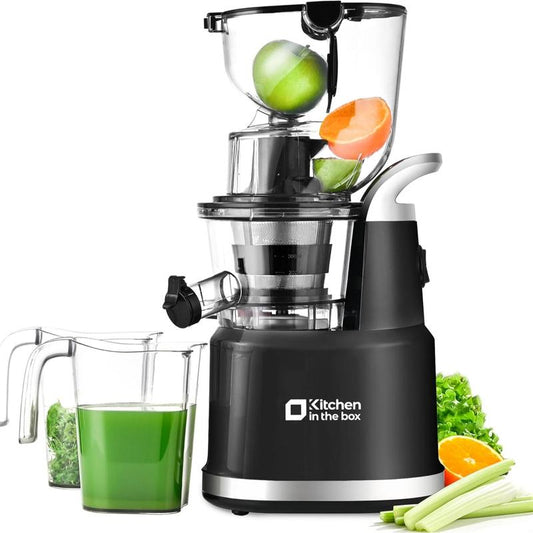 Cold Press Juicer, Juicer Machine with 3.26Large Wide Feed Chute for Juice Extractor, Professional Slow Masticating Juicer for Whole Vegetables & Fruits with High Juice Yield