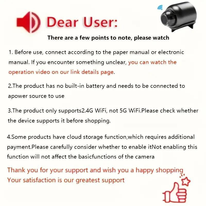 X5 Wireless Indoor Security Camera: Anti-Theft Video Recording, 720P, Memory Card Support, IP Camera, USB & Voice (APP Compatible)