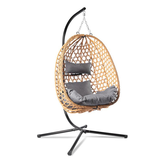 WTFGO Home Universal Leisure Chair - Comfortable & Practical Rattan Egg Chair with Soft Cushion for Bedroom, Balcony & Courtyard