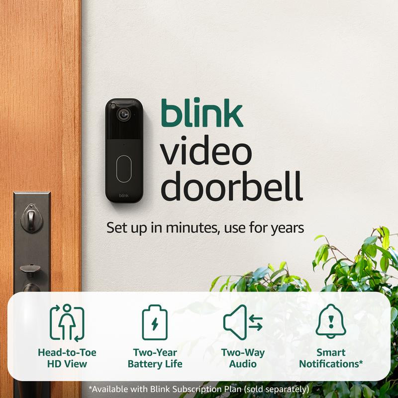 All-New Blink Video Doorbell – Sync Module Core Included (Black)