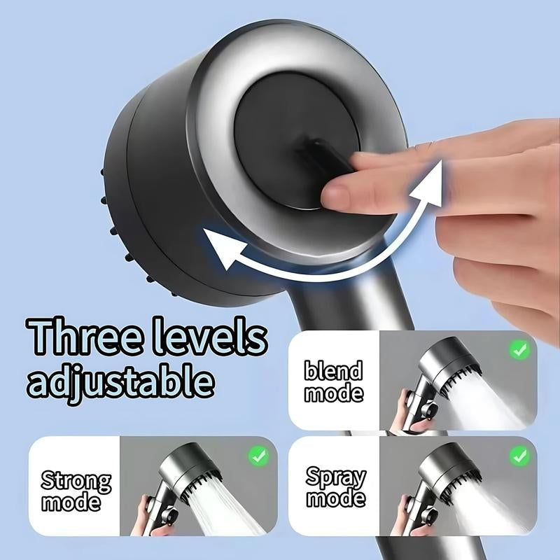 Hand-Held Filter Booster Shower Head, 4 Spray Modes, Hard Water Powerful Cleaning, Equipped with 6 Filters, Bathroom Shower Set