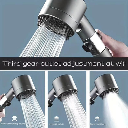 Hand-Held Filter Booster Shower Head, 4 Spray Modes, Hard Water Powerful Cleaning, Equipped with 6 Filters, Bathroom Shower Set