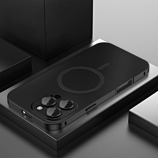 Alloy Aluminum Metal Mag Safe Magnetic Case for Iphone 16 15 14 13 12 Pro Max, Ultra Thin Phone Case Full Coverage Lens Protective Wireless Charging Protective Cover