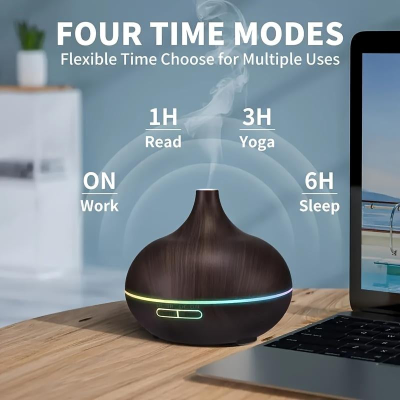 550Ml Aroma Diffuser with Remote Control Wood Grain Timer, Cool Mist Humidifier for Large Room with 6 Oil Set Fire Diffuser Bourbon Humidifier Air Purifier anti Gravity Humidifier Whisker