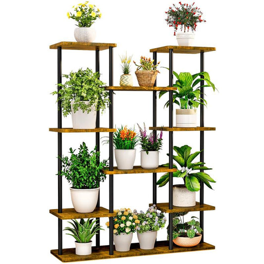 6 Tier 14 Pot Plant Stand Indoor Corner Tiered Metal Plant Organizer Ladder Flower Holder Display Multiple Plants for Window Garden Balcony Living Room